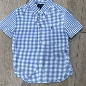 Boys Polo by Ralph Lauren Blue Checkered Shirt